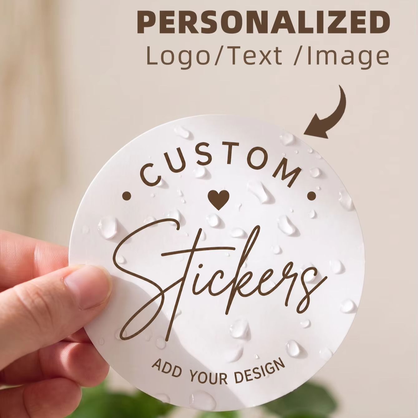 1/50/100 قطعة ملصقات دائرية مخ - مراجعة Photography Logo وسعره