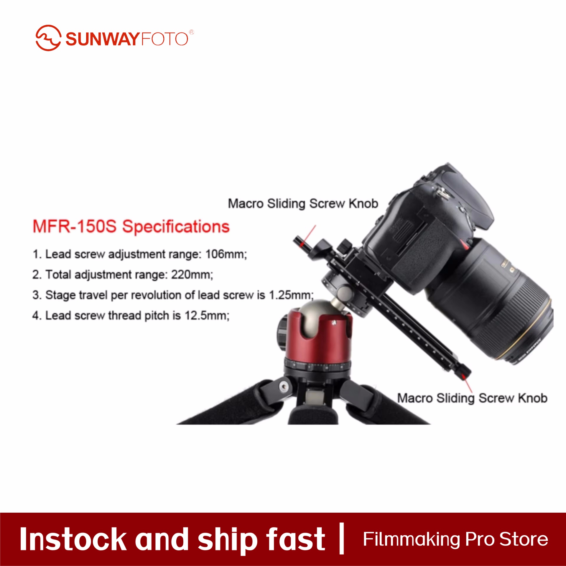 SUNWAYFOTO ملحقات الكاميرا رأس - مراجعة Camera Slider Rail وسعره